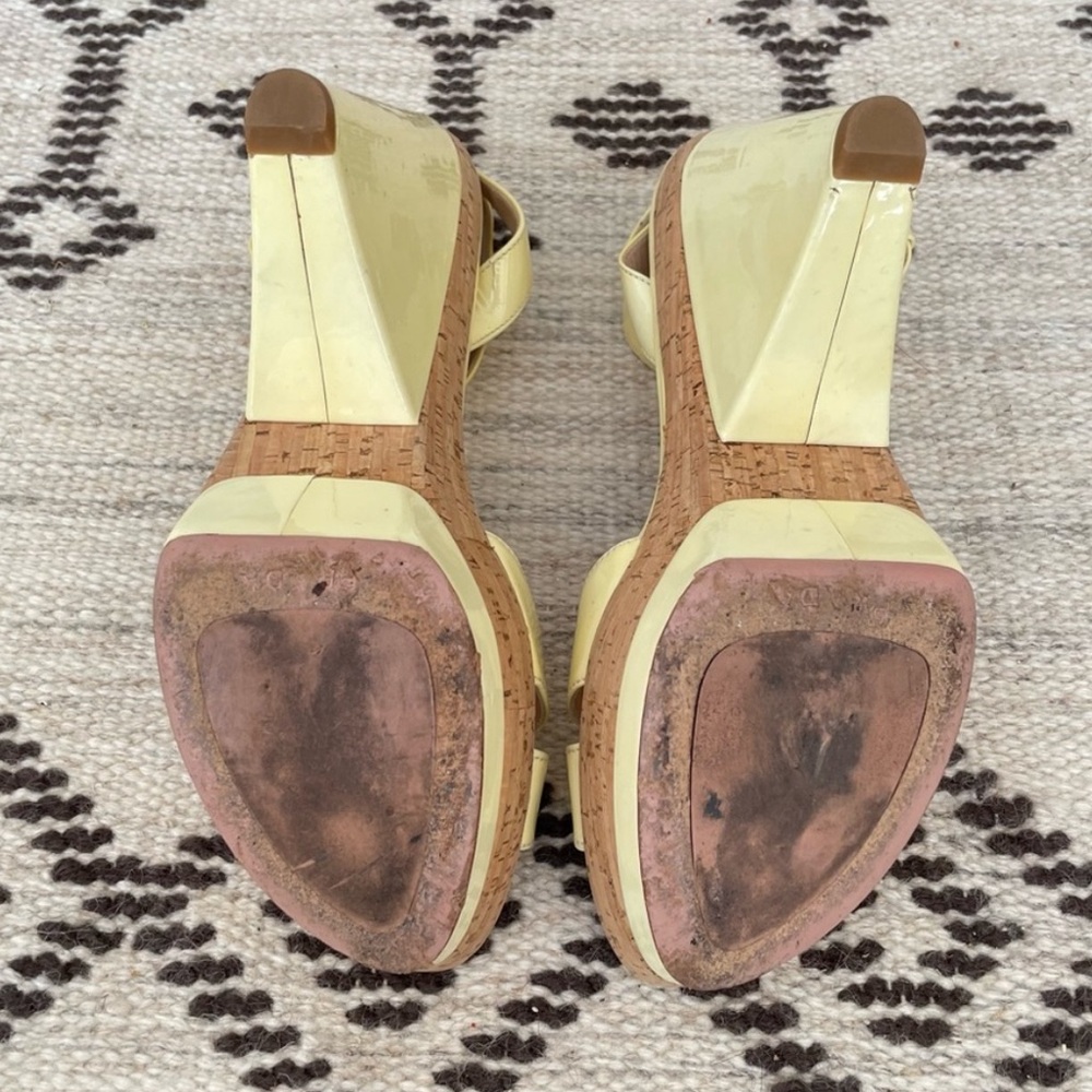 Elegant Yellow Wedge Sandals - Picture 7 of 7